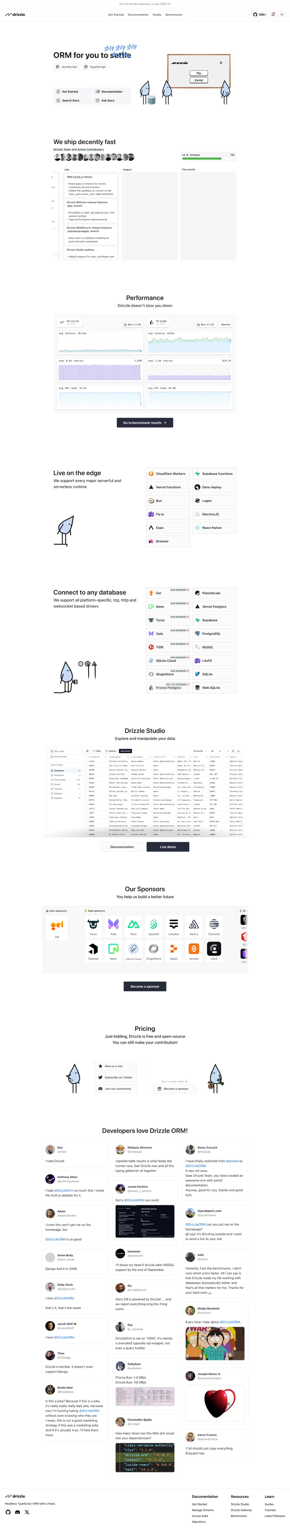 Drizzle ORM - Full Page Screenshot